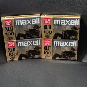 Sealed 4 Pack Maxell XLII 100 Minute High Bias Audio Blank Cassette Tape Type II